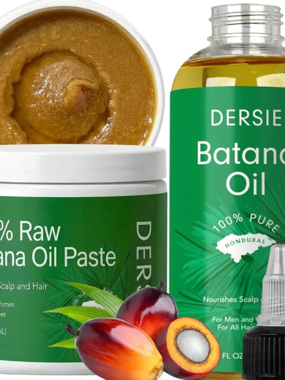 100% Raw Batana Paste & 100% Pure Liquid Oil Duo Weekly Deep Care Daily Leave In